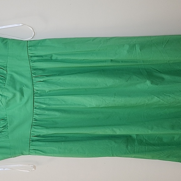 Maggie London Green  V- Neck Sleeveless Solid Maxi  Dress Sz 8 - Picture 15 of 16